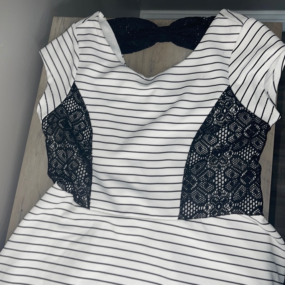 Black and white stripped dress